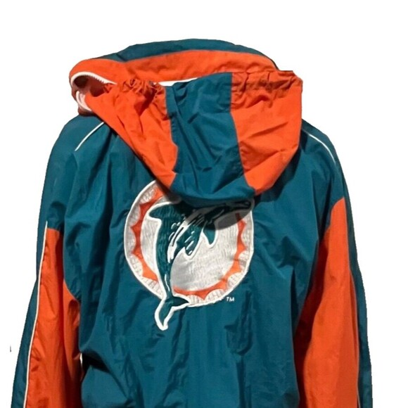 Miami Dolphins Vintage 80s Logo Athletic Hooded Lightweight Jacket Medium - Picture 11 of 12